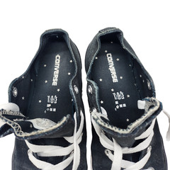 Converse All Star Shoes Juniors 4 Black Double Tongue Stars Shimmer Silver Gold