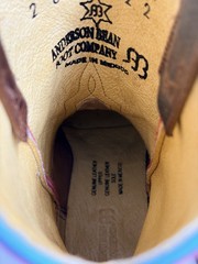Anderson Bean Pitbull Brown Leather & Burgundy Top Cowboy Boots ABK7062 Size 2