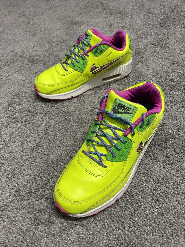 NIKE AIR MAX 90 LTR Volt/ FIRE PINK/ GREEN CW5795-700 GS Youth 6.5Y Women’s 8
