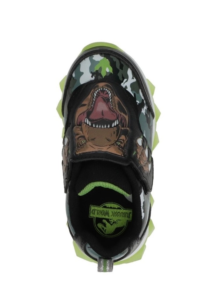 Jurassic World Camouflage Sneaker Black Green Unisex Kids Hook & Loop Dinosaur