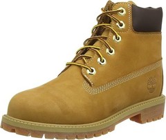 Timberland 6-Inch Premium Wheat Nubuck Grade School Kids Boot 4M/M