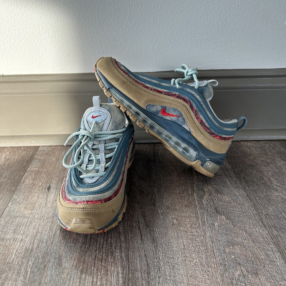 Nike Air Max 97 GS Wild West BV6374 200 Denim Youth Shoes 5Y