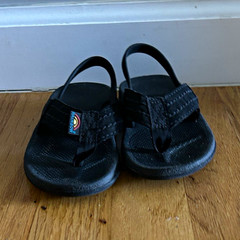 Rainbow Unisex Kids Slingback Strap Sandals Black Slip On toddler 5/6