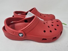 Crocs Kids Classic Slip-On Sandals, Varsity Red, Unisex, 206991-6WC, NEW!