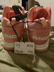 AND1 Pink/White Low Top Athletic Sneakers Lace Up Synthetic Rubber Sole