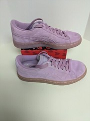 Kids PUMA SUEDE CLASSIC MONO REF ICED Pink Orchid Trainers Size 5C