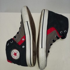 Chuck Taylor Converse All Star Size 4 Black Red Gray White High Tops Lace-Up