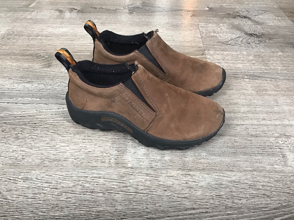 Merrell Kids Jungle Moc Boys Size 2 Nubuck Shoes Slip-On Outdoor J60523Y