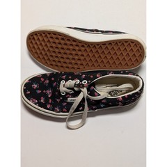 Vans Era Floral Black Pink Blue Canvas Skate Shoes Kids Size 3.0 Low Top Sneake