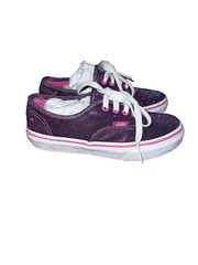 VANS Off The Wall Shoes Sparkle Metallic/Purple Kids Low Top Sneakers Size 1.5