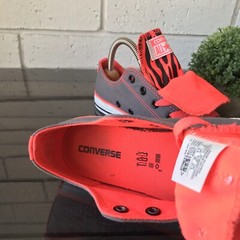 Converse Double Tongue Grey Orange Animal Print Junior Size 3