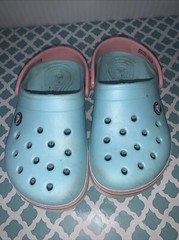 Crocs Crocband Clogs Ice Blue/White/Pink beach shoes J 2