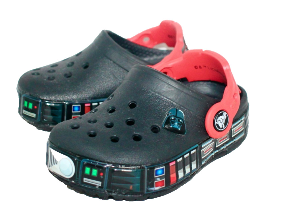 CROCS Kids Star Wars Darth Vader Light-Up Clogs Toddler Size C-6 Black Red Multi