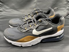 Nike Air Max 270 React (GS) Shoes Black Gold BQ0103-005 Size 6Y Women Sz 7.5 New
