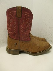Durango Kids 8 in Briar Brown Brick Red Cowboy Boots Size 2 M Style DBT0222TS