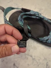 Chaco’s Kids 2 ZX1 Ecotread Sports Sandals Black and Mint Green/Teal Sz 3