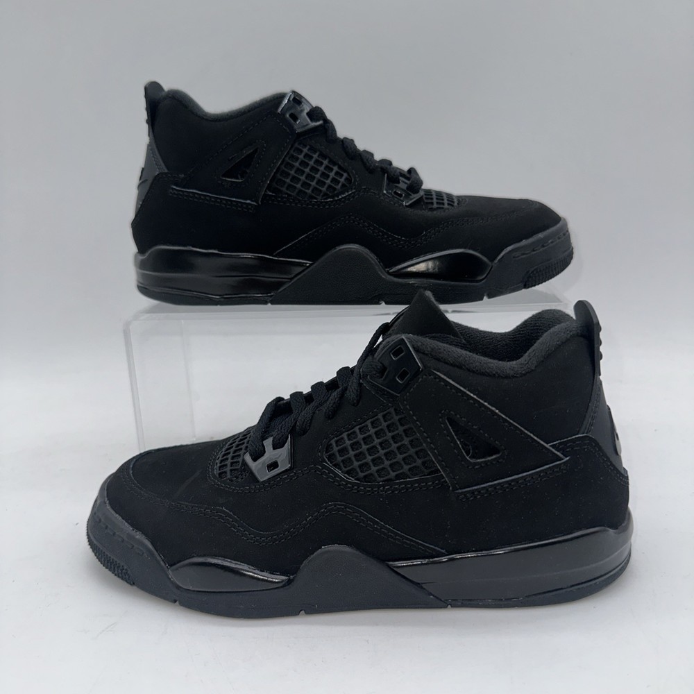 Nike Kid’s Size 9C Jordan 4 Retro OG PS (IB4387 010) Black Cat Basketball