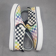 Vans Slip-On Rainbow Checkerboard Multicolor Skate Shoes Youth Size 4.0