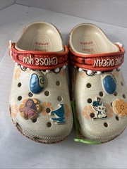 NEW Crocs Disney Moana Classic Clogs Big Kids Youth Size J4 Ocean Beach NWT