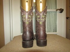 Mexico Square Toe Western Boots Side Zip Youth size US 1 Mex 21