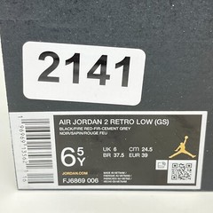 Air Jordan 2 Retro Low GS Black Fire Red Casual Shoes FJ6869-006 Youth Size 6.5