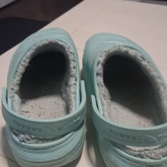 Rugged Shark Light Blue Lined Comfort Kids Clog Shoes Slip On Size 3