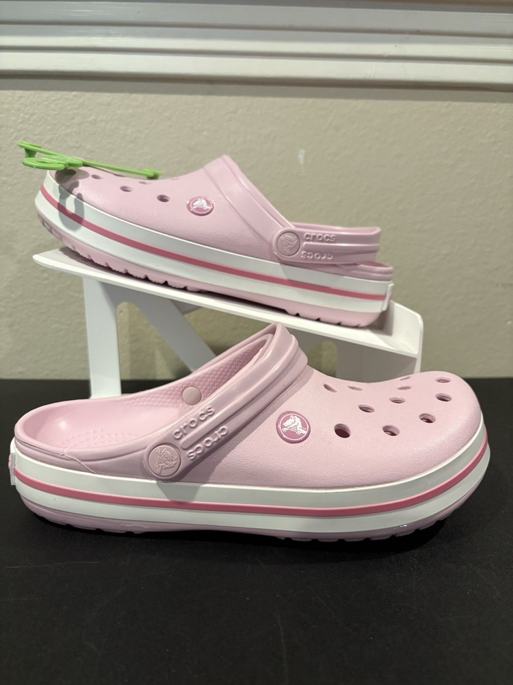 Crocs Kids Crocband Lightweight Slip-On Clogs, Ballerina Pink Youth Size 6Y New