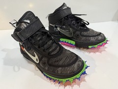 Nike Air Force 1 Mid Off-White Black Pink Green Spikes Youth Size 4.5