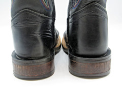 Old West Genuine Black Leather Western Cowboy Boots Children’s Youth Size 11D