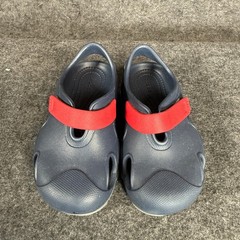 Crocs Kids Swiftwater Clog Navy Blue Red Hook Loop Strap Shoes Size C10