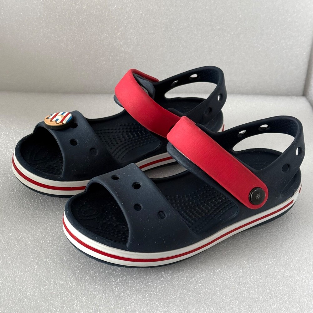 Crocs Crocband Cruiser Sandals Little Kids Children’s Size 11C Blue w/ 1 charm