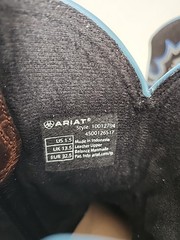 Kids ARIAT Tombstone Western Boot Size 1.5 Earth Black Leather Soft Square Toe