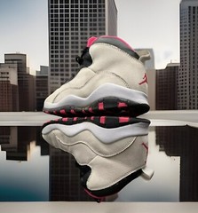 AIR JORDAN 10 X RETRO SNEAKERS (GS) PLATINUM/GREY/PINK GIRLS BIG KIDS SIZE 4Y