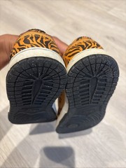 Nike Dunk Low Next Nature PS Shoes Size 1Y Orange Tiger Stripes Sneakers