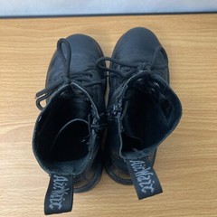 Dr. Martens 1460 Pascal Mono J Black Side Zip Lace Up Combat Boots Kids Size 3