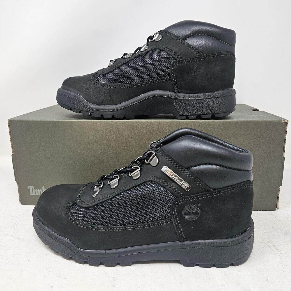 Youth’s Timberland Field Boot L/F Mid Boot / Black Nubuck / TB0A1AF7 / Size 12.5