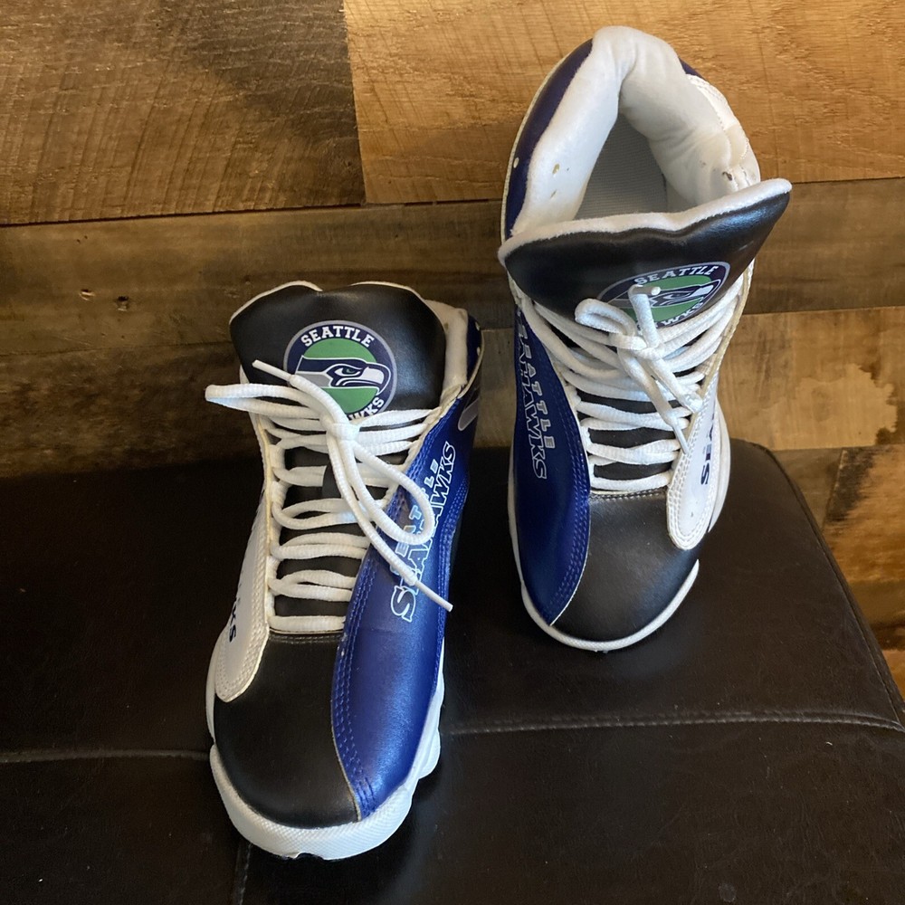NFL Nike Air Jordan 13 Seattle Seahawks Sneakers Youth 5.5 Or Woman’s 7.5