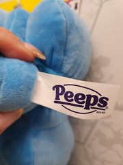New Kids Easter Peeps Plush Bunny Blue Slippers, Size M 13-1