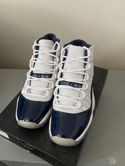 Jordan Air Jordan 11 Retro BG Unisex Kids 5Y White/Blue Sneakers 378038-123