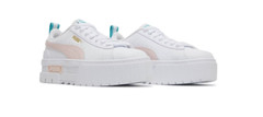 Puma Mayze Leather White Chalk Pink 384527-03 GS 4Y-7Y=Women’s 5.5-8.5 NEW