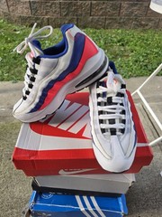 Nike Air Max 95 GS White Blue Red Black Low Top Mesh Sneaker 6Y 905348-103