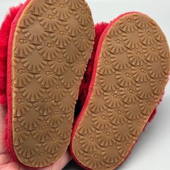 UGG Fluff Yeah Kids Red Sheepskin Slingback Slipper Slides 109857T Sz 7 Toddler