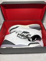 Air Jordan 3 Retro GS Summit White Fire Red Sneakers 6Y DM0967-106