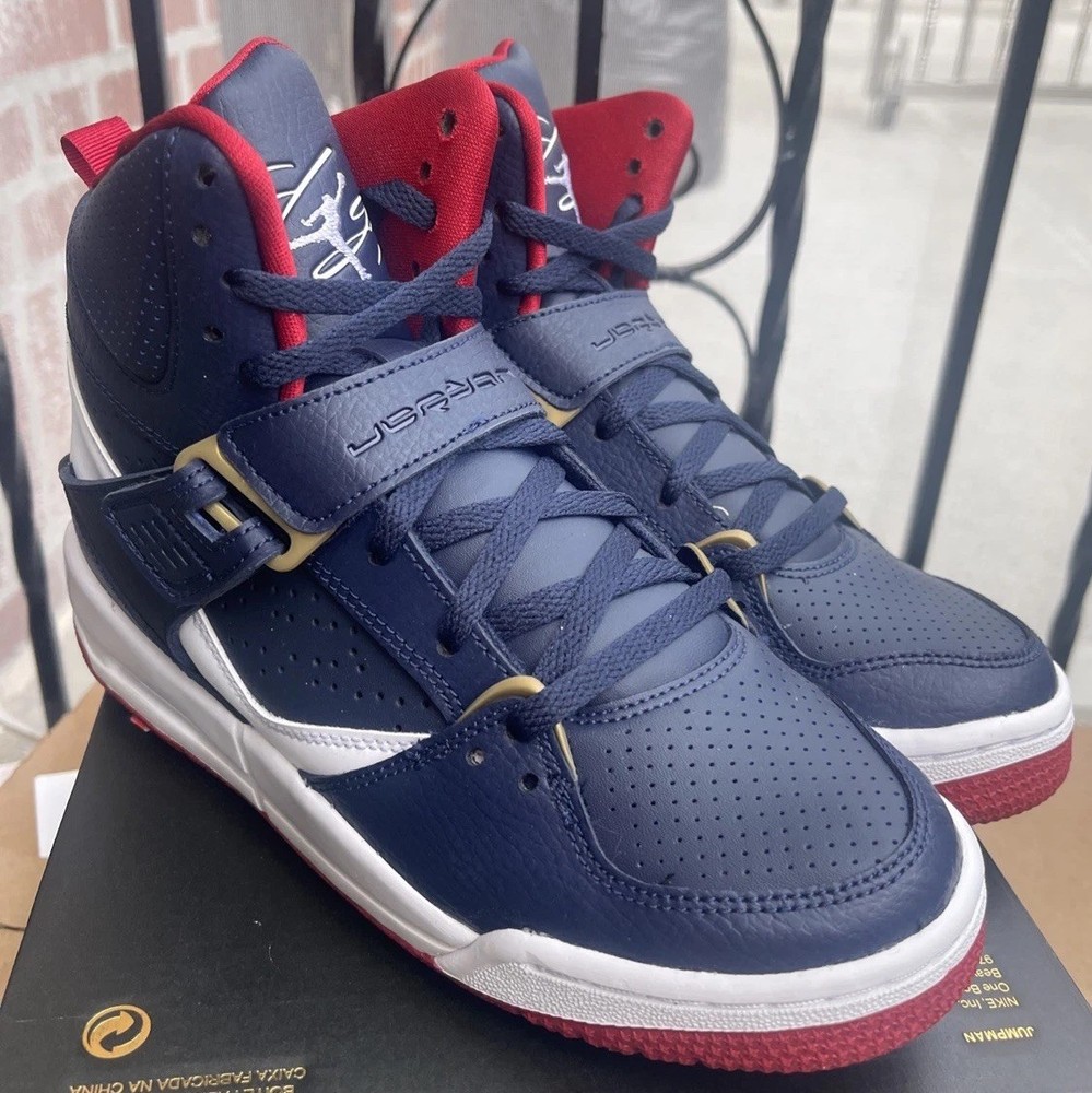 Size 6-JORDAN FLIGHT 45 HIGH BLUE-RED CZ8768-400) Size 5.5Y