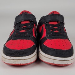 Nike DV5457-600 Red Black Leather Athletic Sneakers Unisex Kids 112C EU 29.5