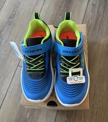 SKECHERS Microspec Advance Kids Athletic Sneaker Hook & Loop Blue/Black US 10