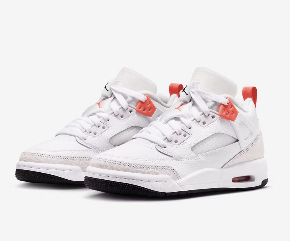 Jordan spizike White orange Black Athletic Low Top Kids Sneakers Lace Up