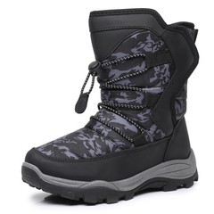 Youth Kids Cold Weather Winter Snow Boots (7 Toddler, Black)