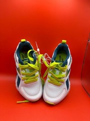 Reebok Zig Dynamica Kids Sneakers White Teal Neon Yellow Size 11K