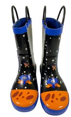 Rainbow Daze Outer Space Rainboots Sz 11/12 Pull On Galaxy Waterproof Shoe